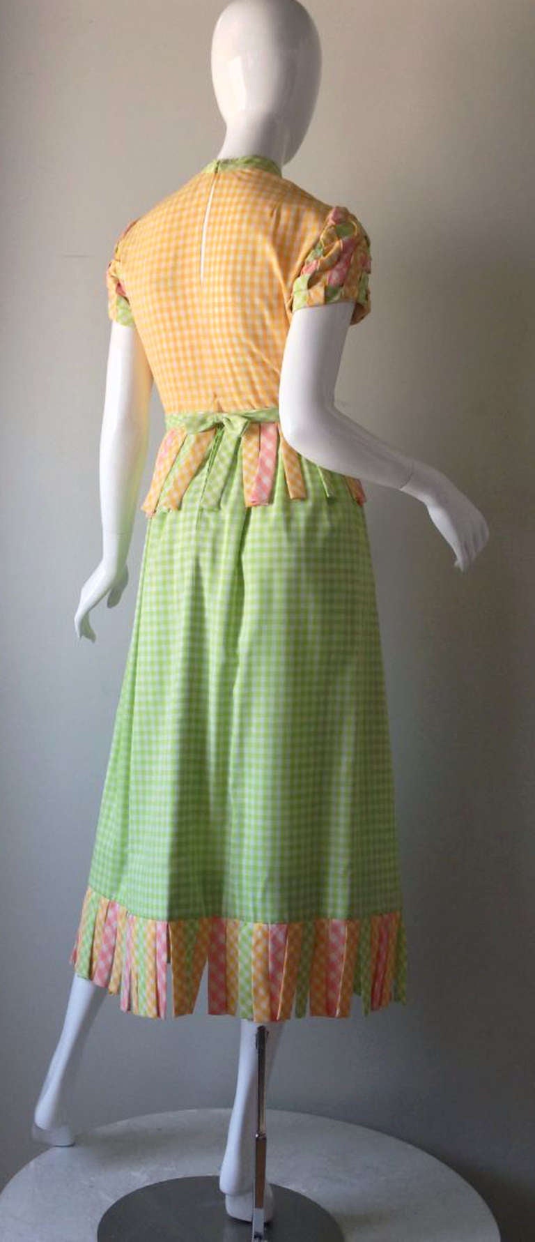 Donald Brooks Braided Gingham 1960s In Excellent Condition In Phoenix, AZ