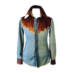Gents Antonio Guiseppe Fur Crystal Embellished Denim Jacket 1974