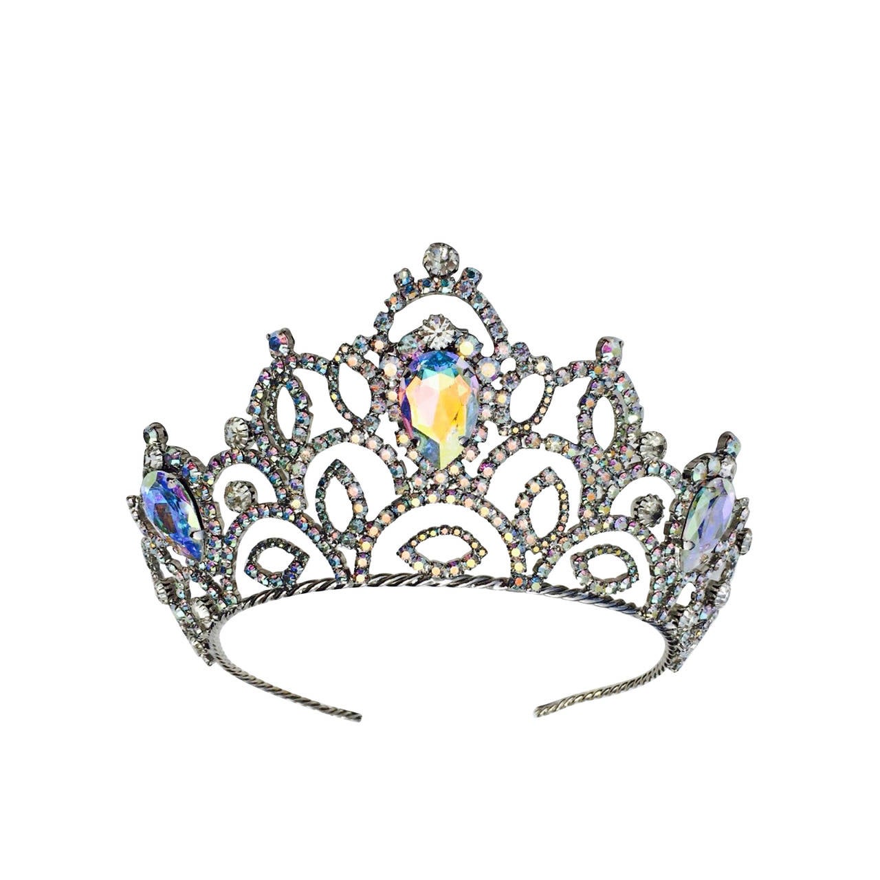 Rare Lawrence Vrba Crystal Tiara Crown For Sale
