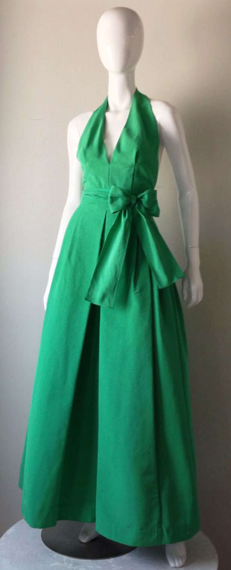 A stunning vintage Pauline Trigere 2pc. halter gown. Unworn items with original hang tag intact. 