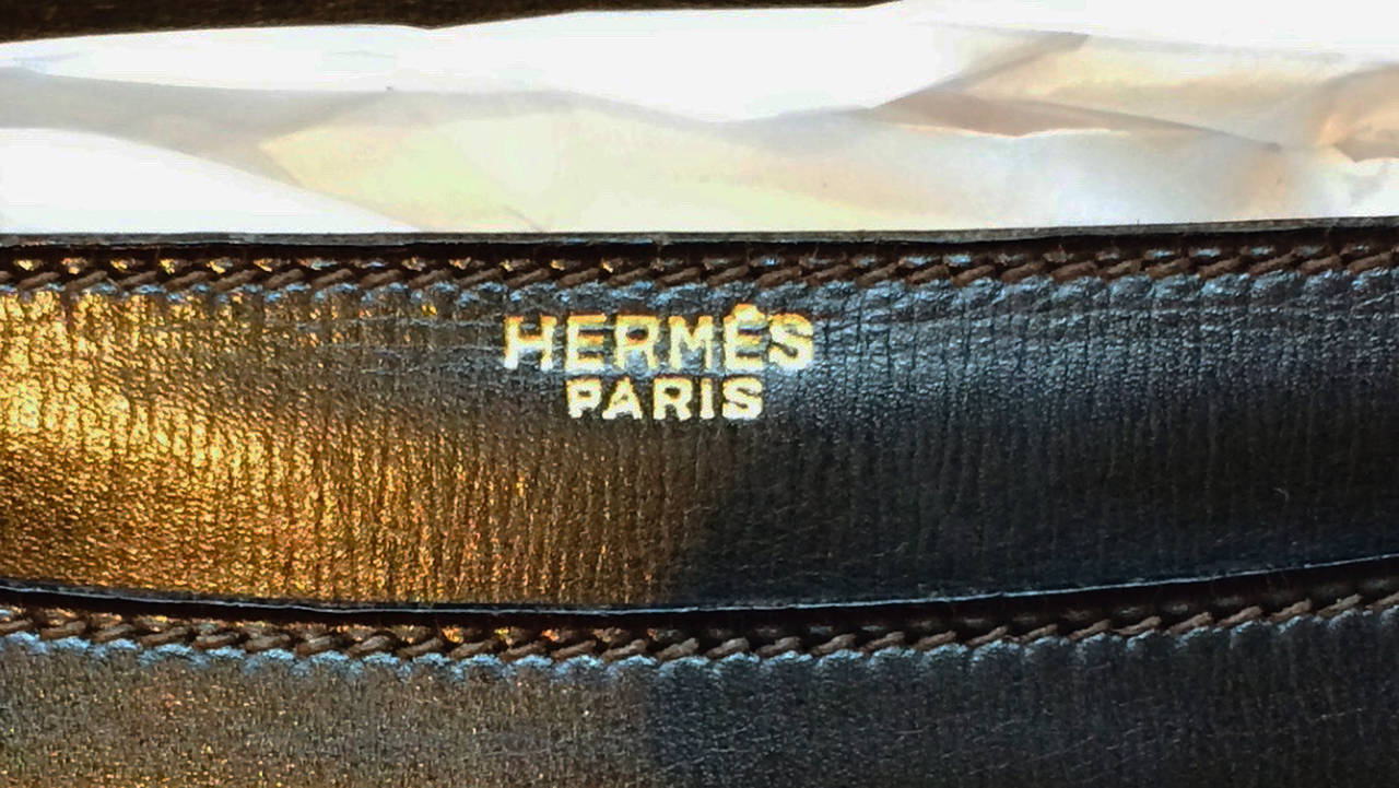 Women's Chic Hermes Leather Flap Handbag 1960s