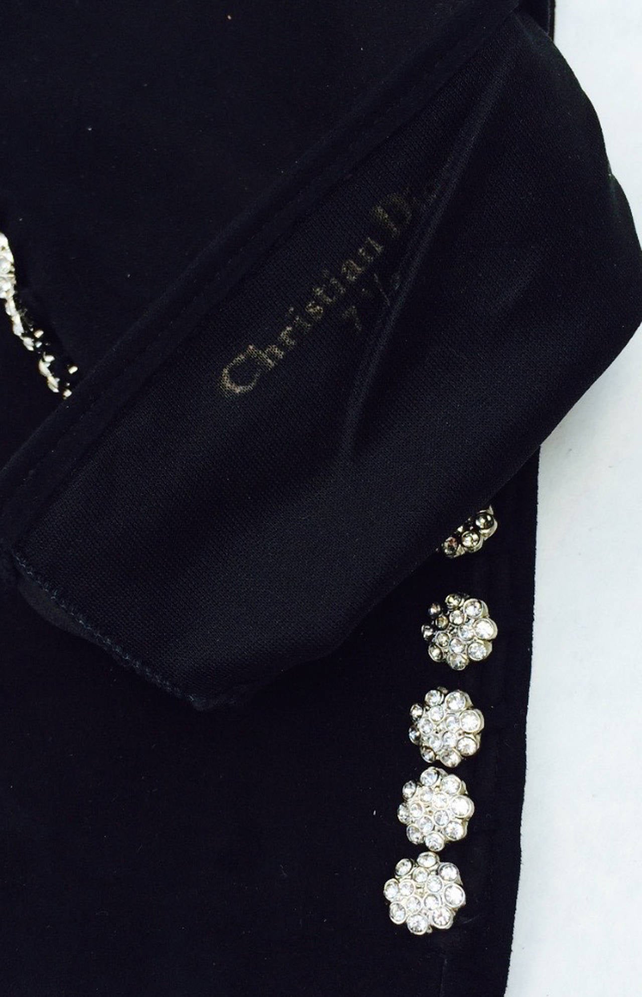 Christian Dior Suede & Crystal Opera Gloves 1980s 1