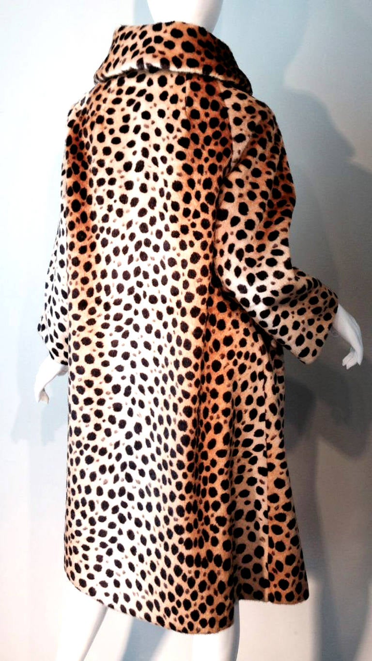 Women's Dan Millstein Faux Leopard Swing Coat 1950s