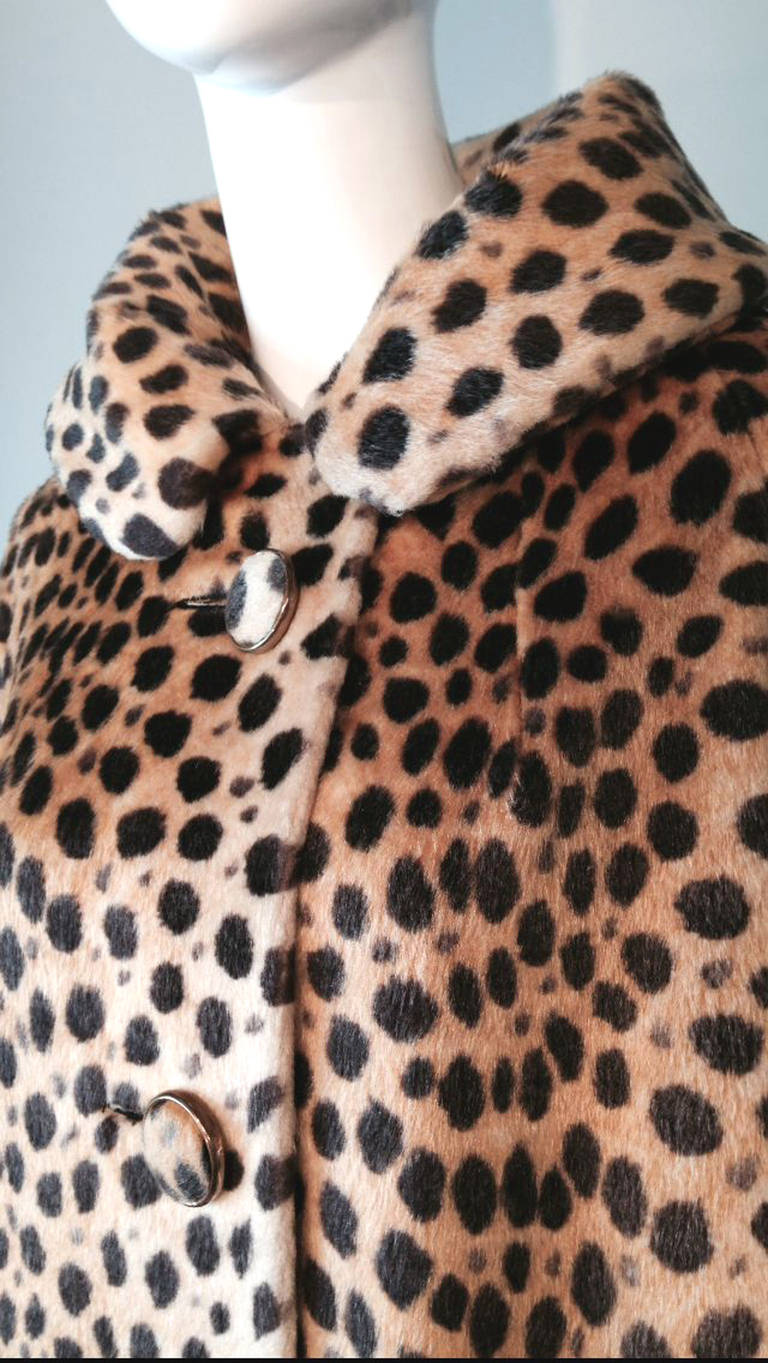 Dan Millstein Faux Leopard Swing Coat 1950s 1