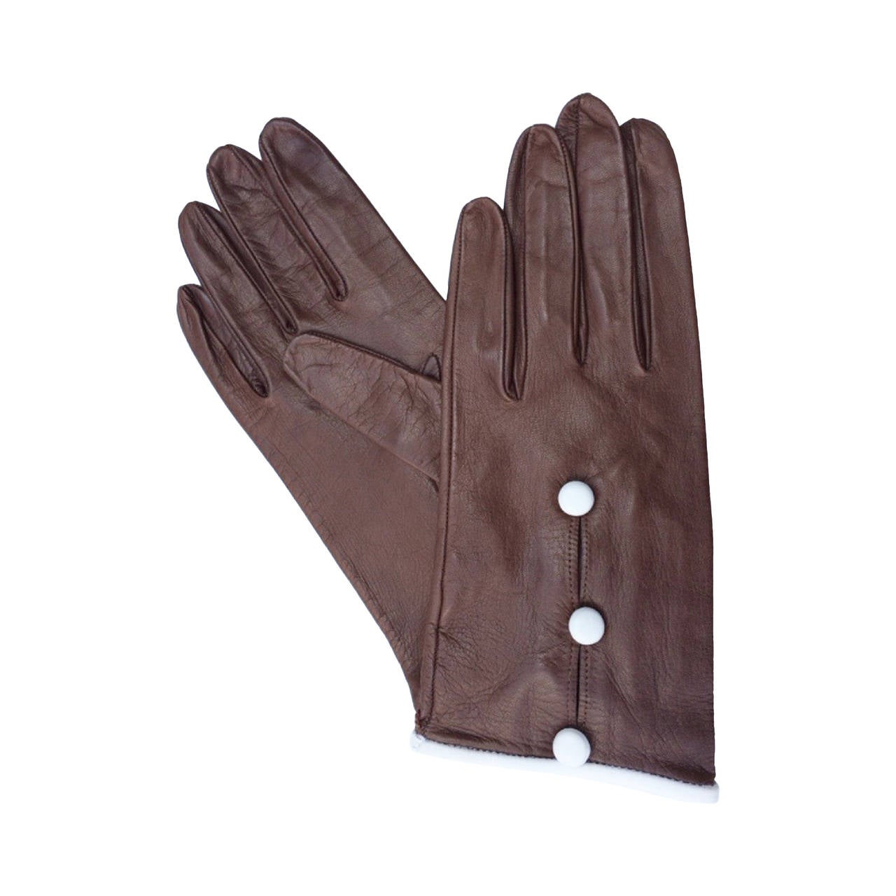 Giorgio Armani Leather Driving Gloves 1980s For Sale