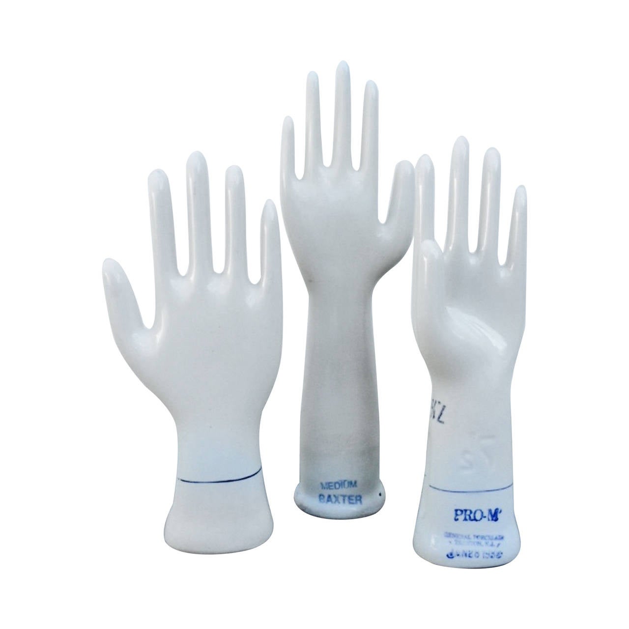Group of 3 Twentieth Century Porcelain Glove Forms
