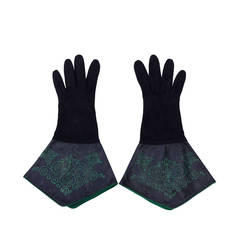 Vintage Isabel Canovas Leather Gauntlet Gloves 1980s