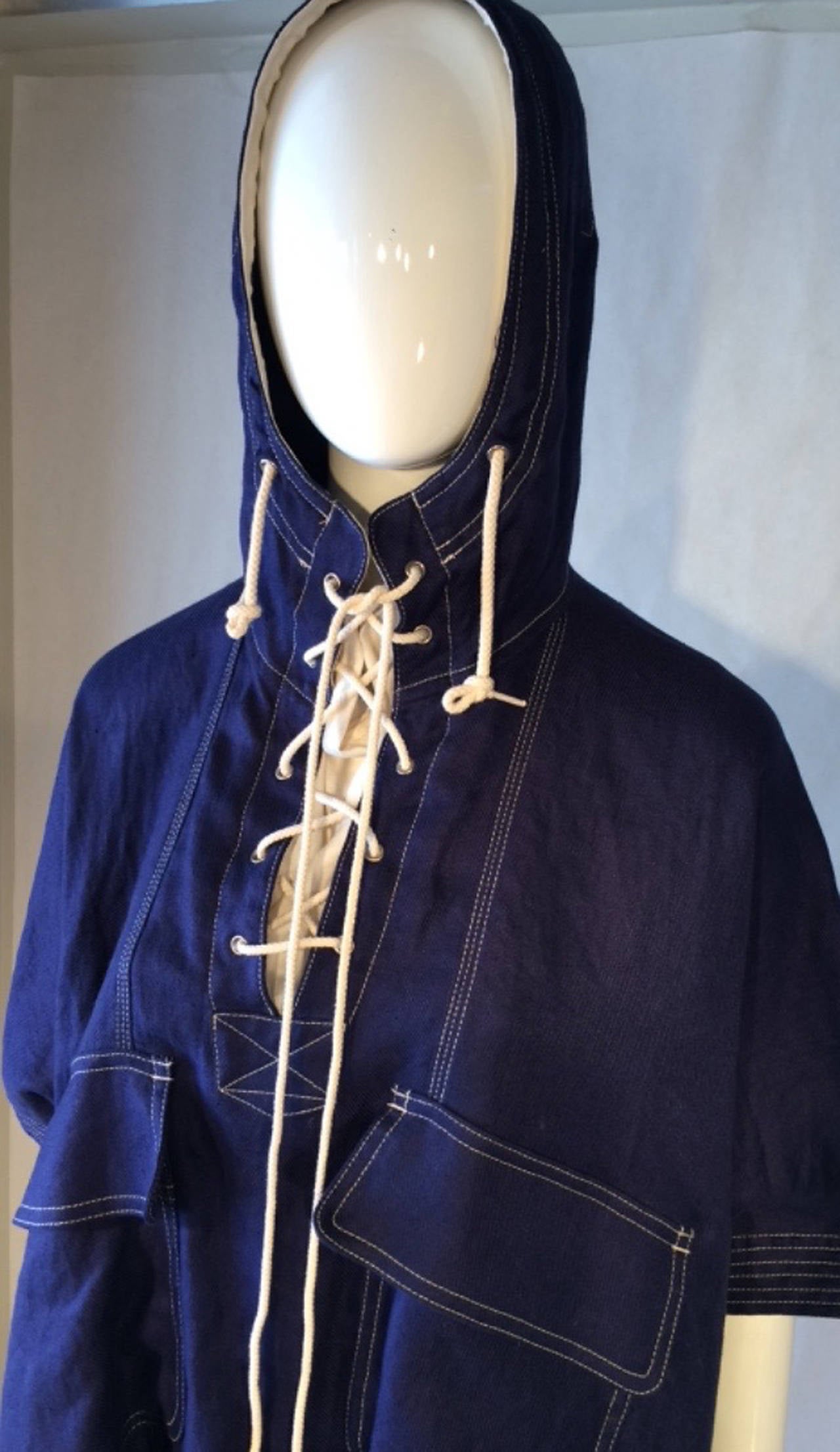 Junya Watanabe Denim Duffel Bag Hooded Jacket 2012 In New Condition For Sale In Phoenix, AZ