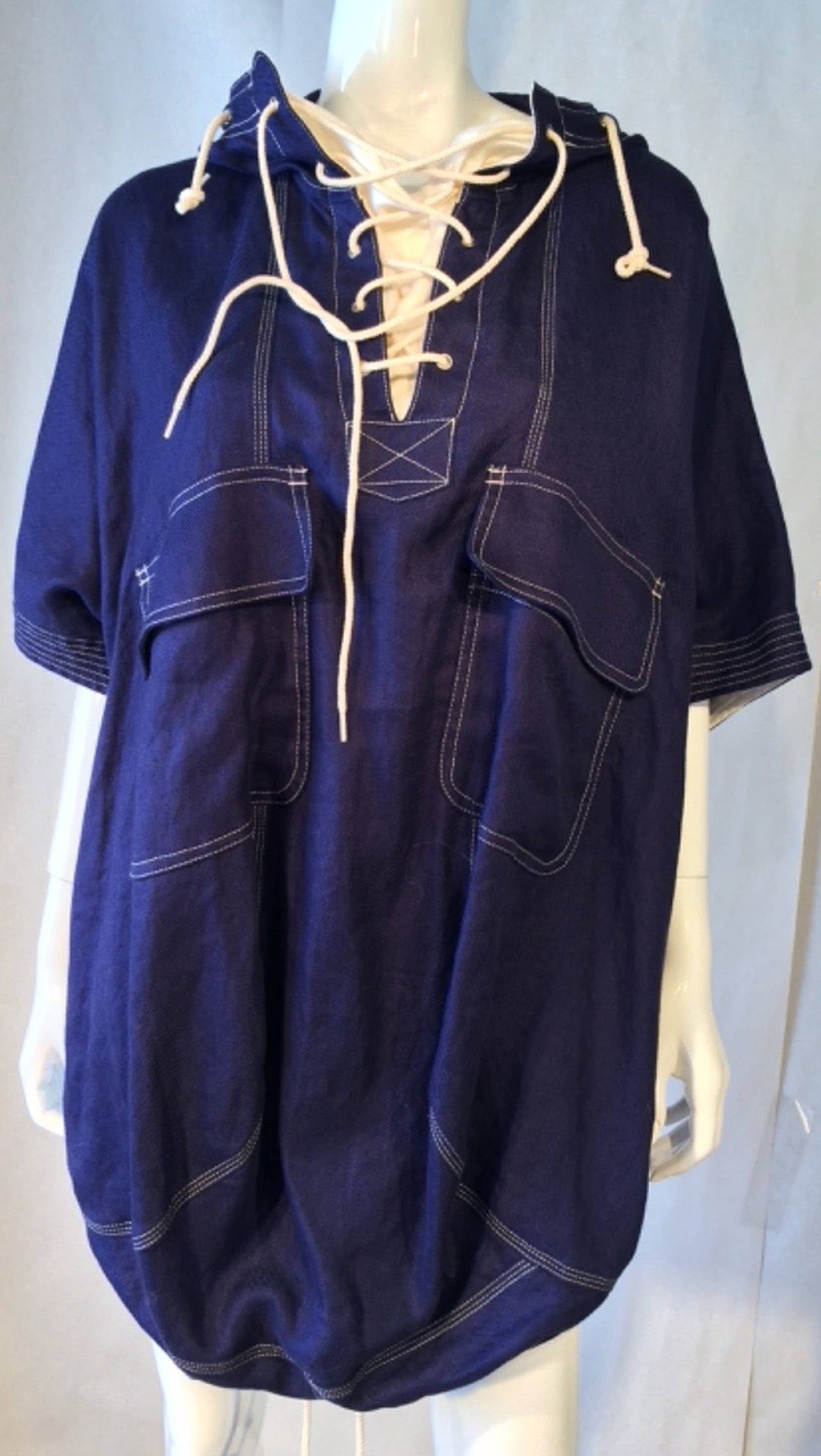 Women's Junya Watanabe Denim Duffel Bag Hooded Jacket 2012 For Sale