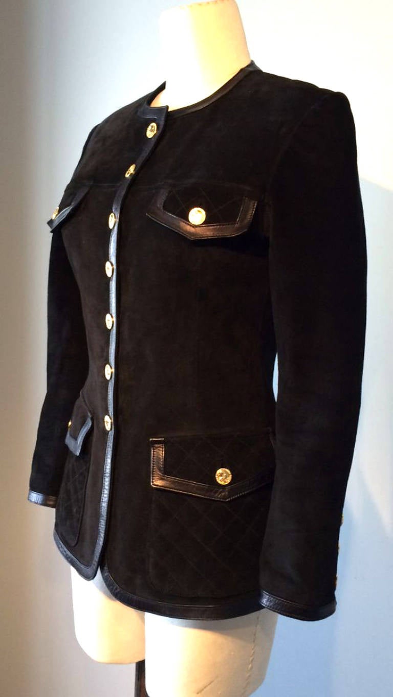 Chanel Quilted Suede Jacket 1980s