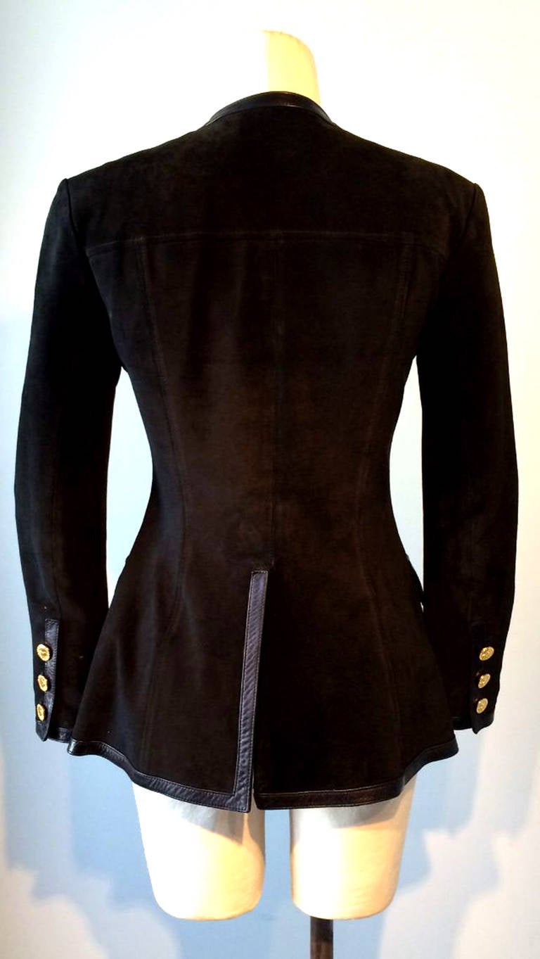 Chanel Quilted Suede Jacket 1980s at 1stDibs
