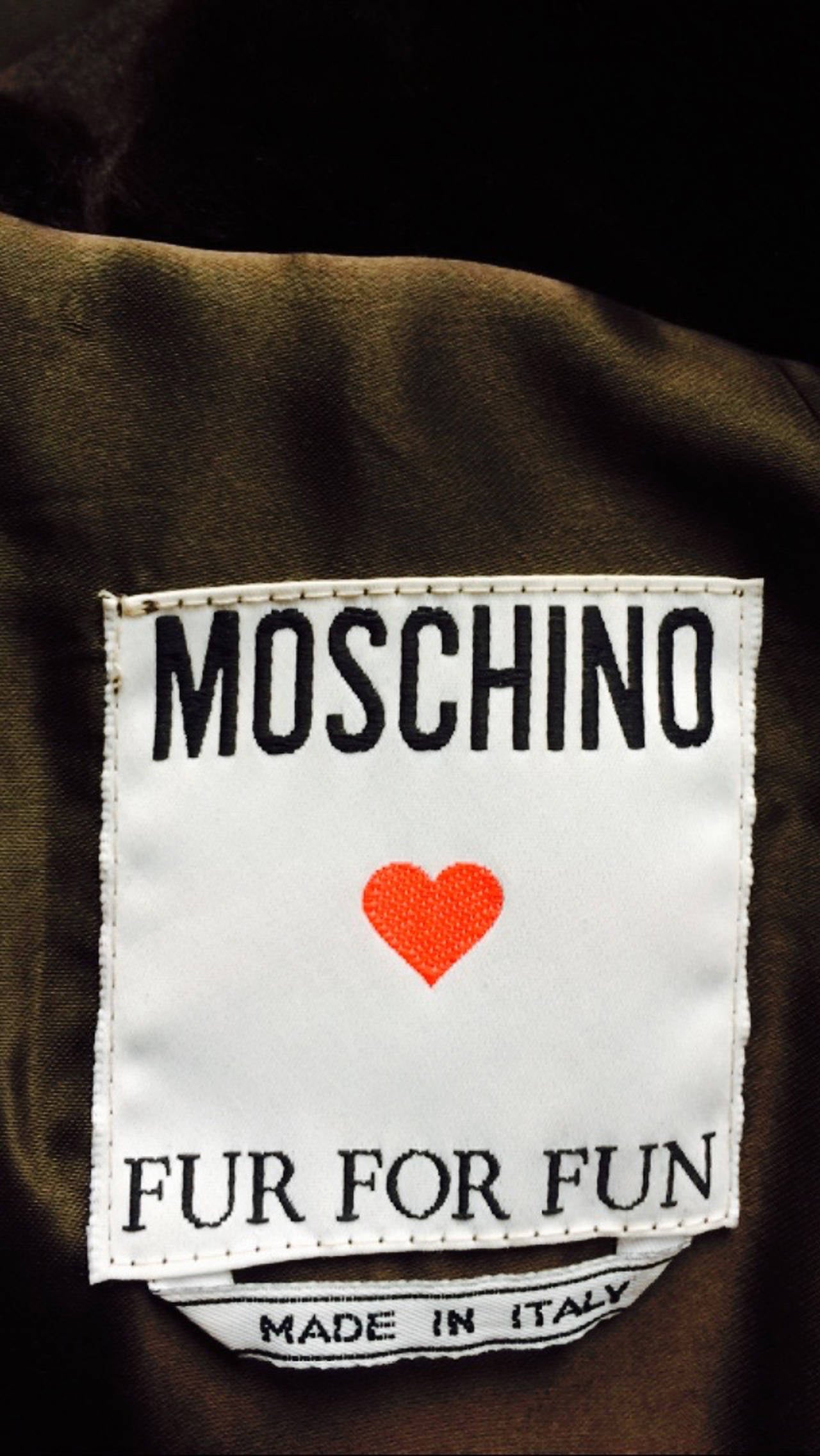 Moschino Faux Fur Teddy Bear Coat 1980s For Sale 2