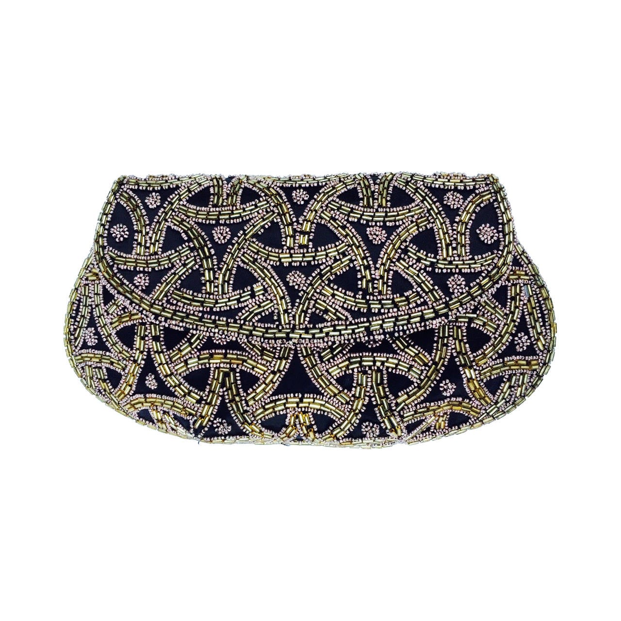 French Art Deco Beaded Evening Clutch Bag ca.1950 For Sale