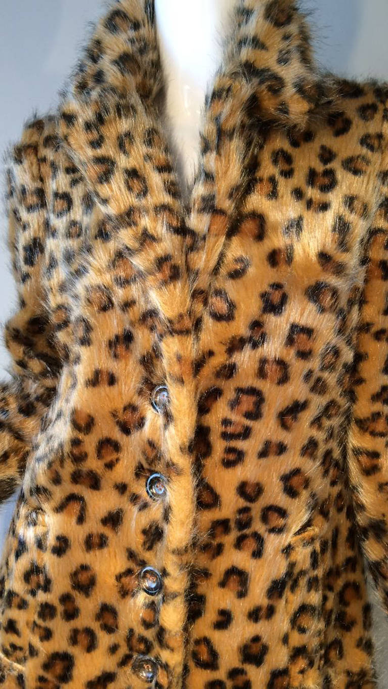 Women's Betsey Johnson Faux Leopard Fur 1980s