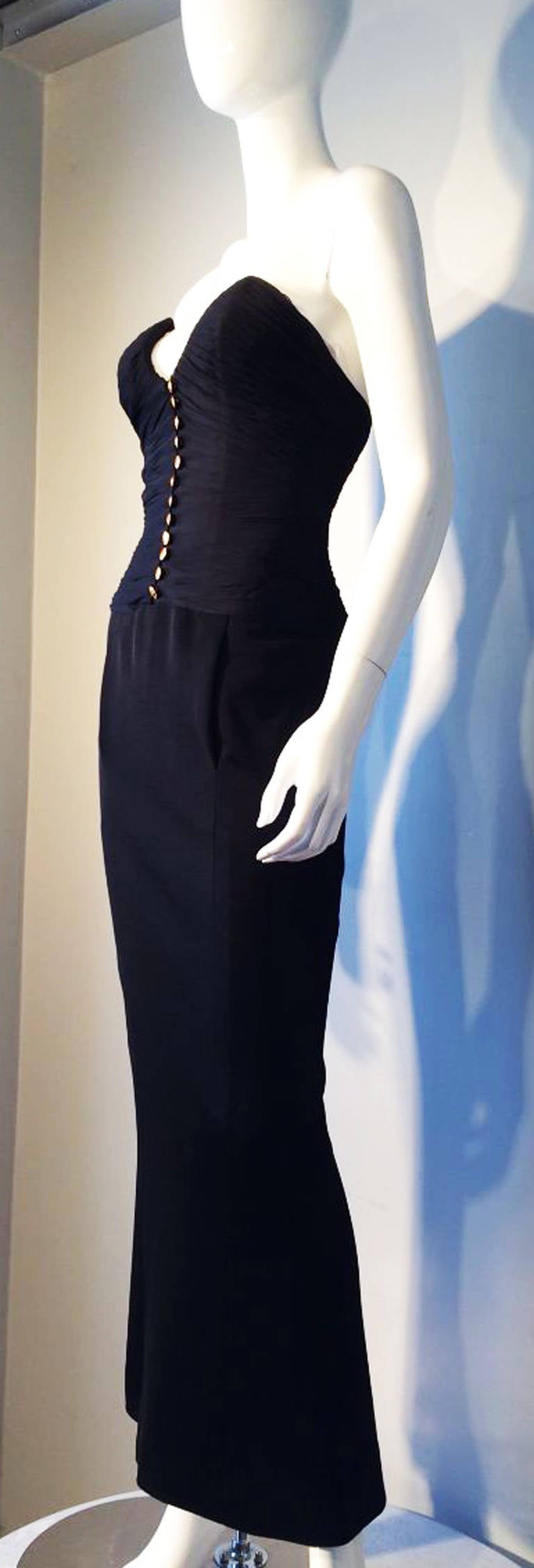 Chanel Strapless Jersey Gown 1980s In New Condition In Phoenix, AZ