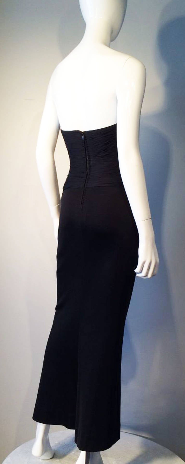 Women's Chanel Strapless Jersey Gown 1980s