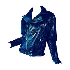 Vintage Gianni Versace Patent Leather Biker Jacket ca.1990