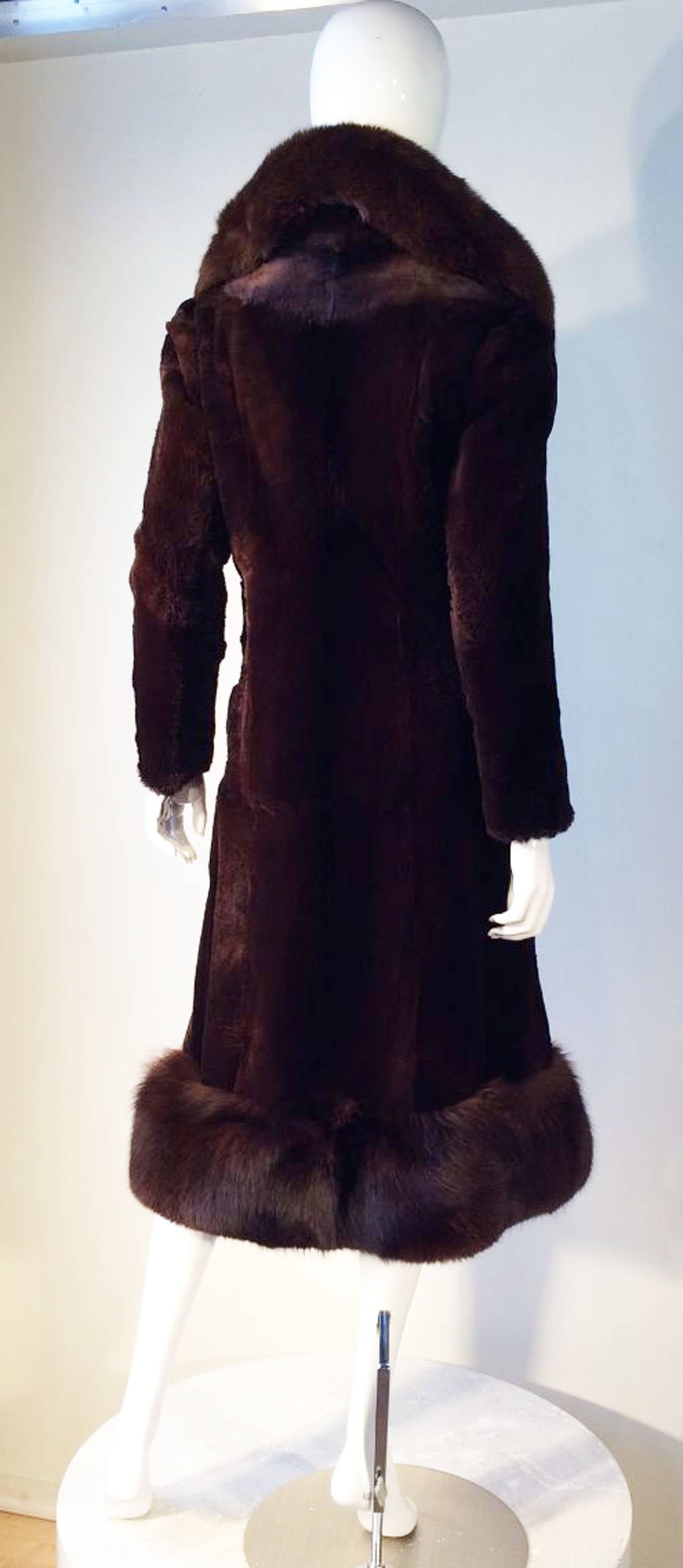 Women's Christian Dior Couture Sheared Beaver and Fox Fur Coat 1960s For Sale