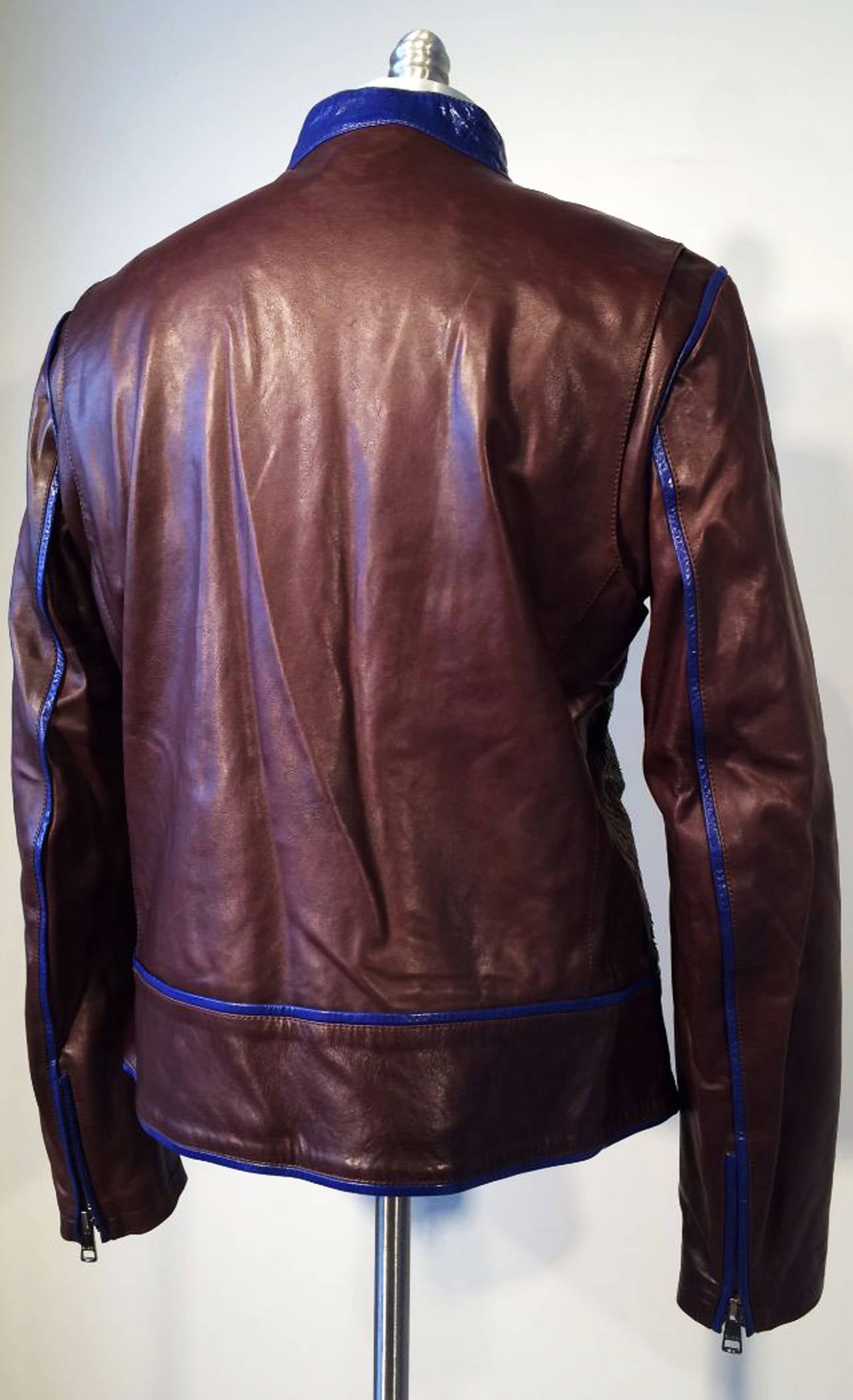 Men's Gents Tom Ford Gucci Python Cafe Racer Motorcycle Jacket For Sale