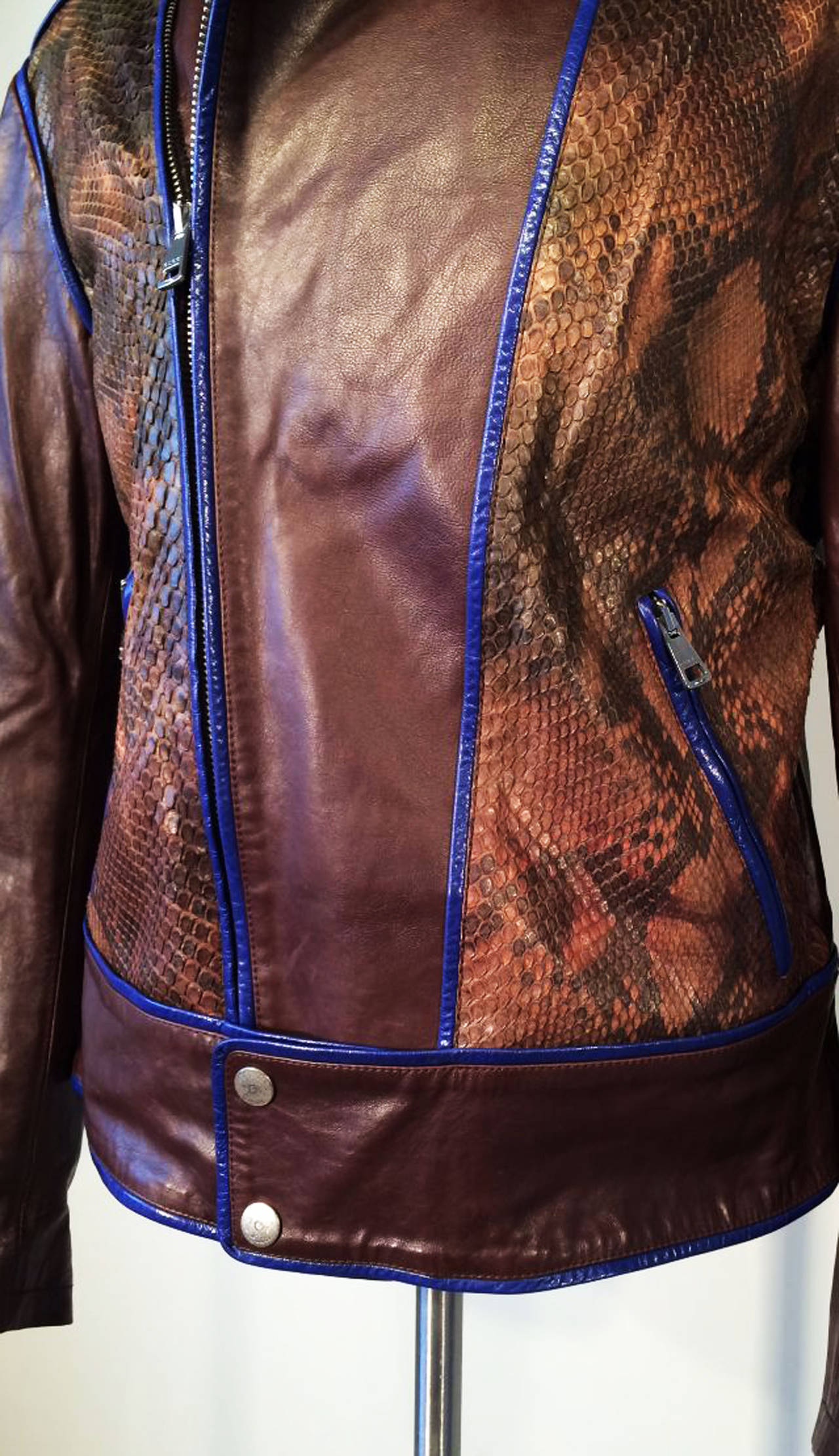 Gents Tom Ford Gucci Python Cafe Racer Motorcycle Jacket For Sale 1