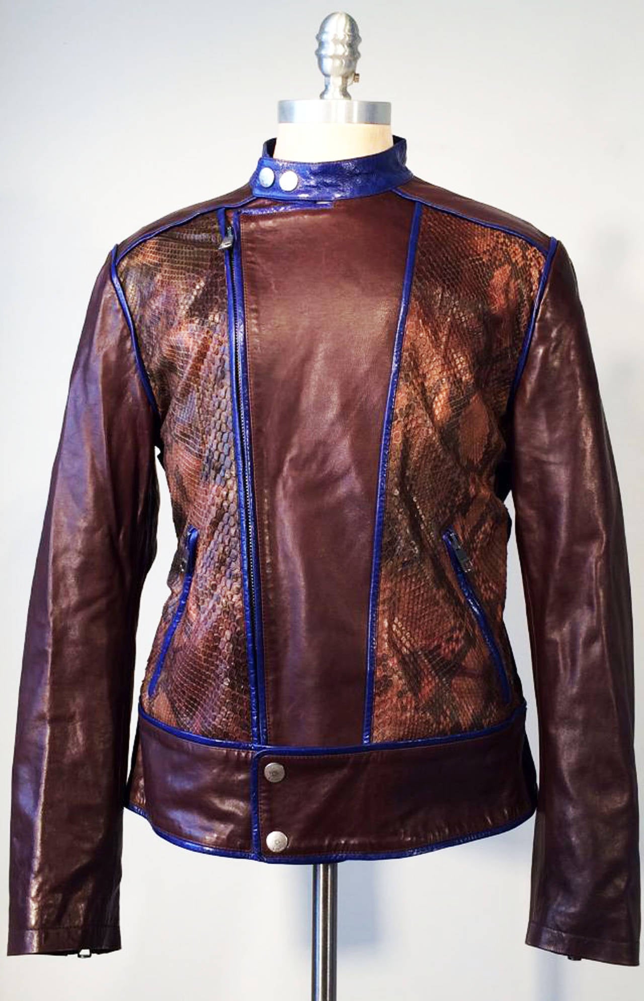 Gents Tom Ford Gucci Python Cafe Racer Motorcycle Jacket For Sale 3