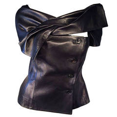 John Galliano Christian Dior Sculpted Leather Top at 1stDibs