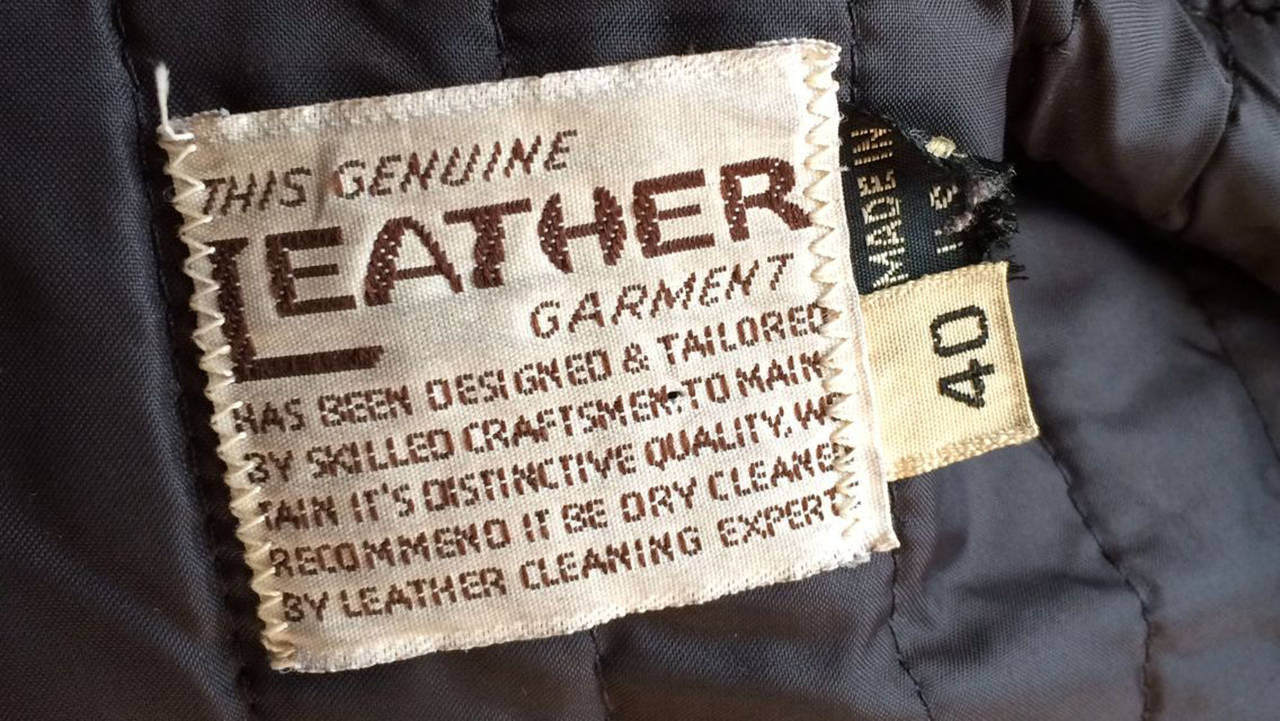 Gents Black Leather Cafe Racer Jacket 1960s 1
