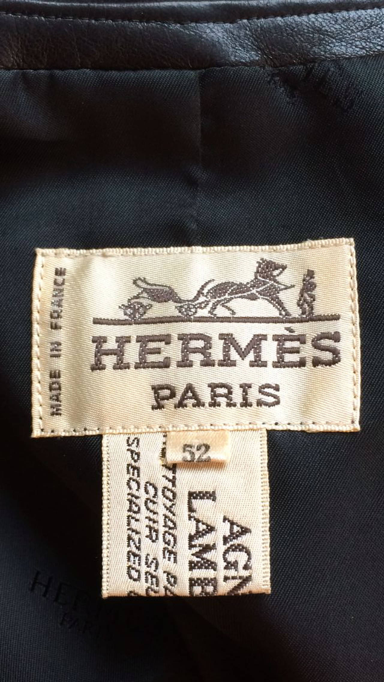 Gents Hermes Embroidered Leather Waistcoat 1980s at 1stDibs