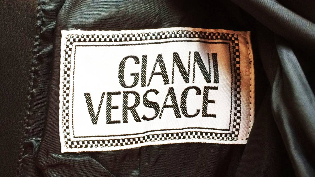 Gents Versace Leather Waistcoat 1980s For Sale 1