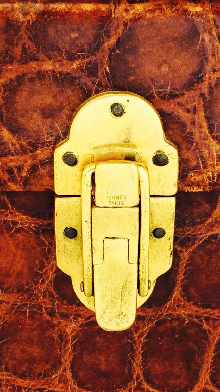Rare Hermes Crocodile Suitcase, 1930s For Sale at 1stdibs