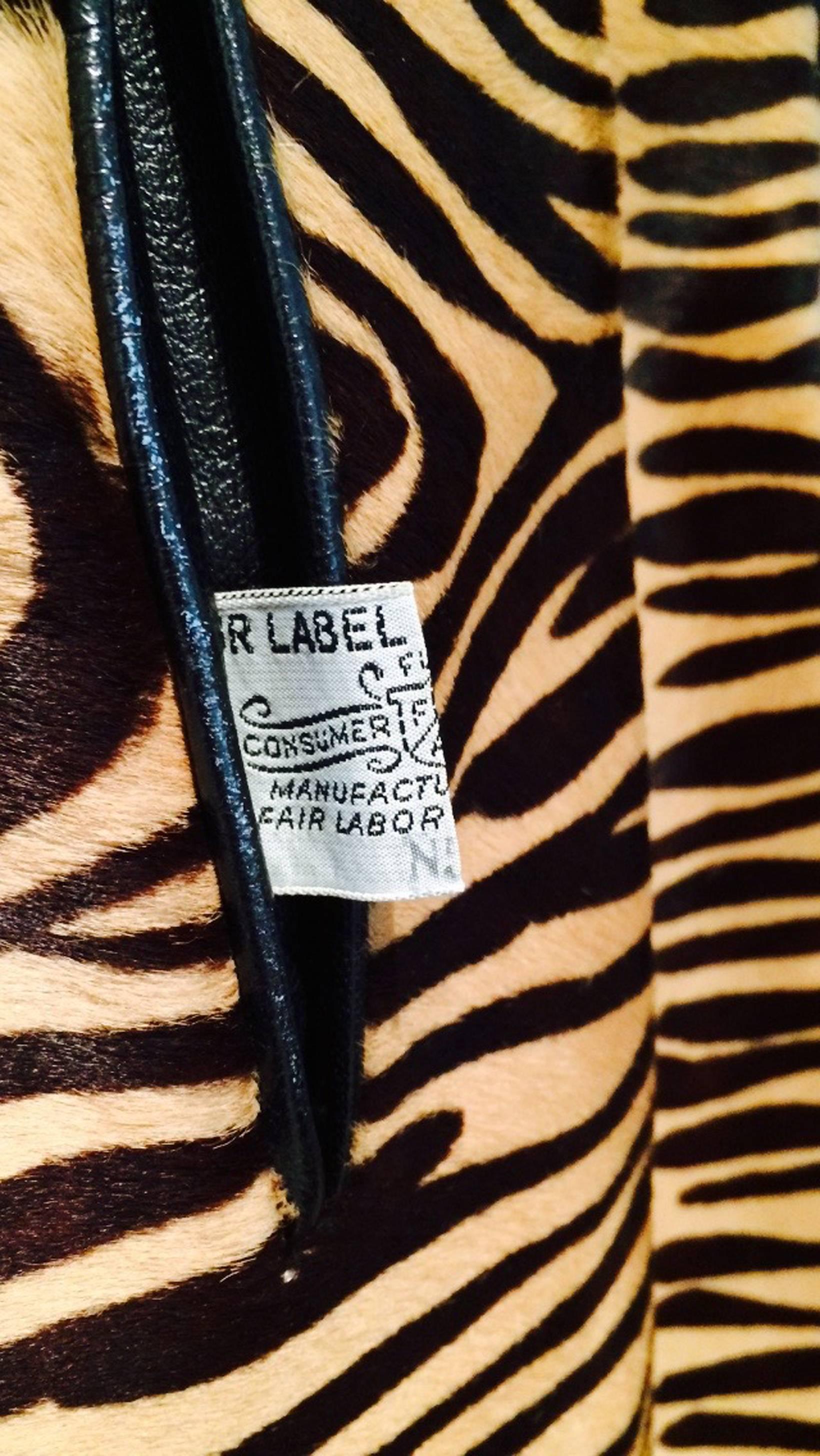 Rare Christian Dior Couture Tiger Stencil Pony Hair Coat 1950s For Sale 2