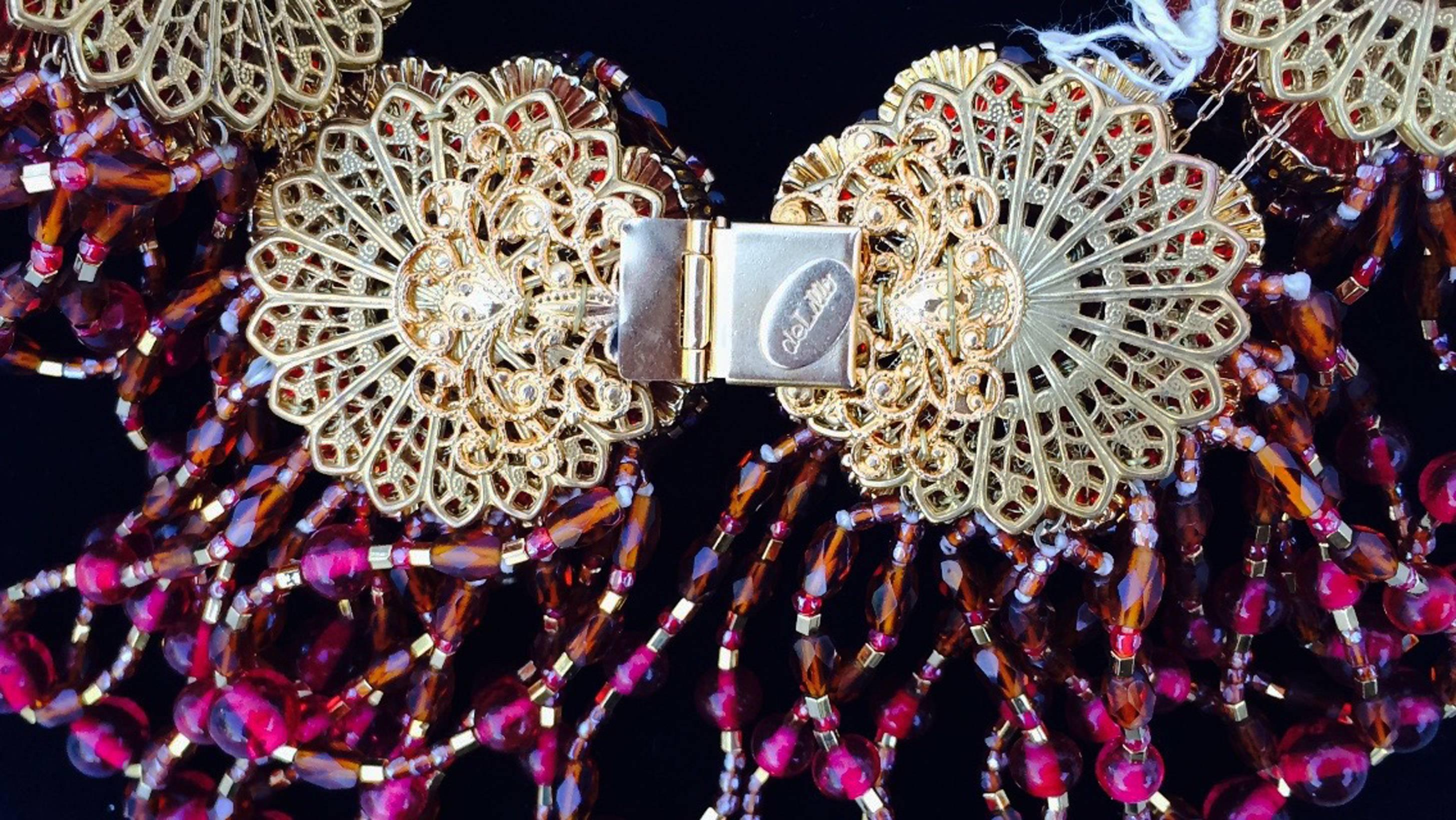 Exquisite One-Off William de Lillo Fringed Collar Necklace 1979 In New Condition In Phoenix, AZ