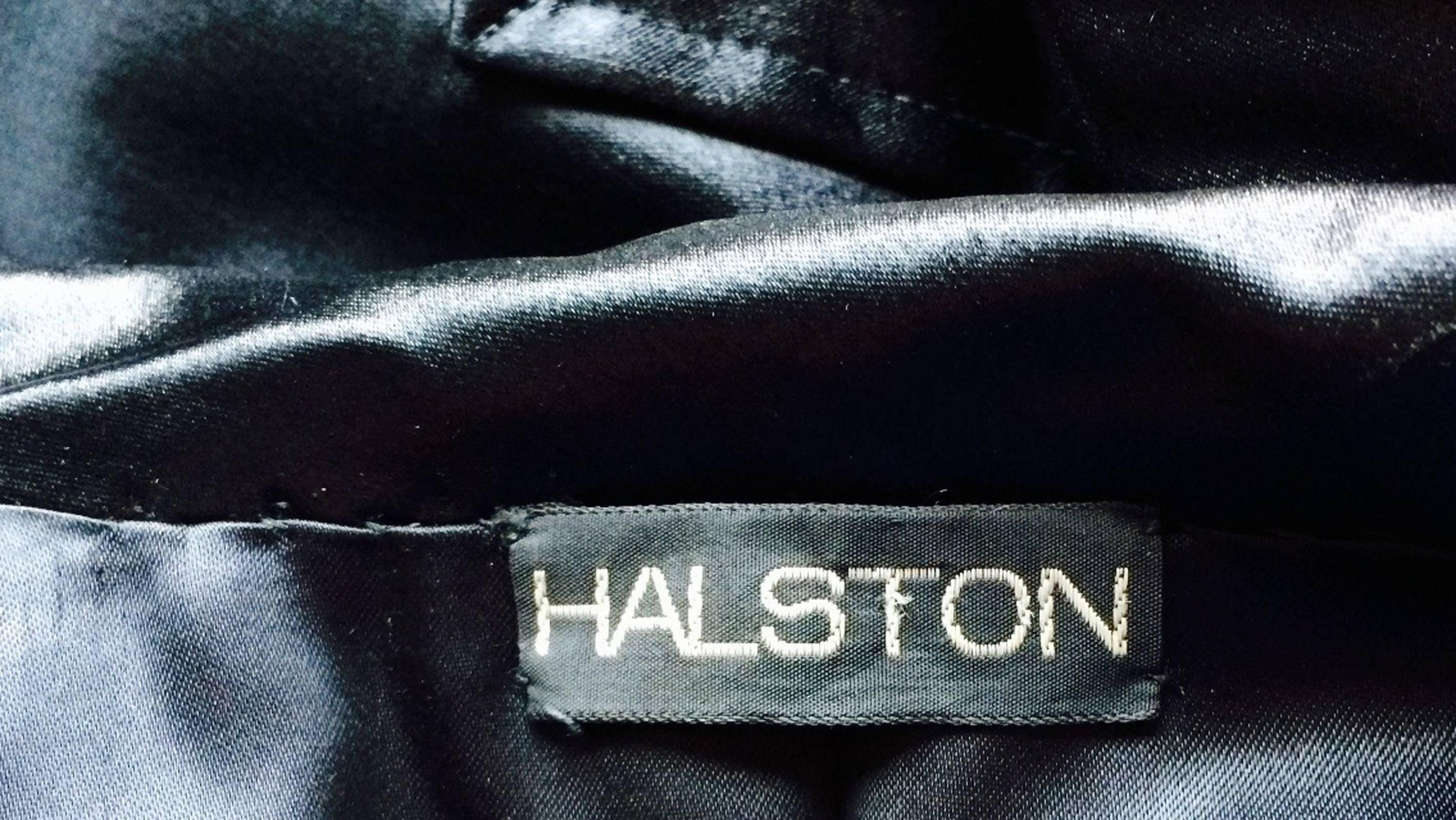 Halston Silk Belted Wrap Coat 1970s For Sale 3
