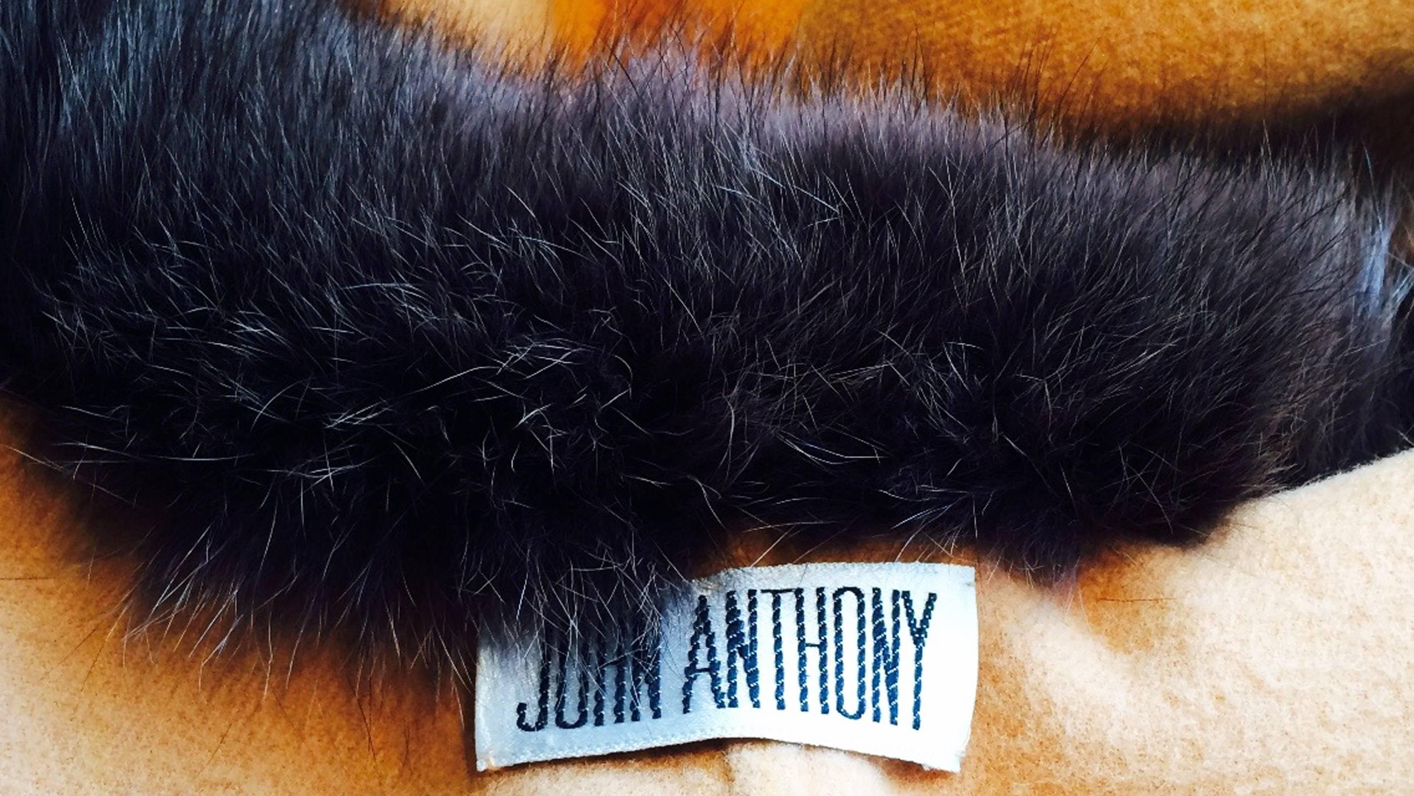 Stunning John Anthony Couture Fox Fur Collar Coat 1970s 4