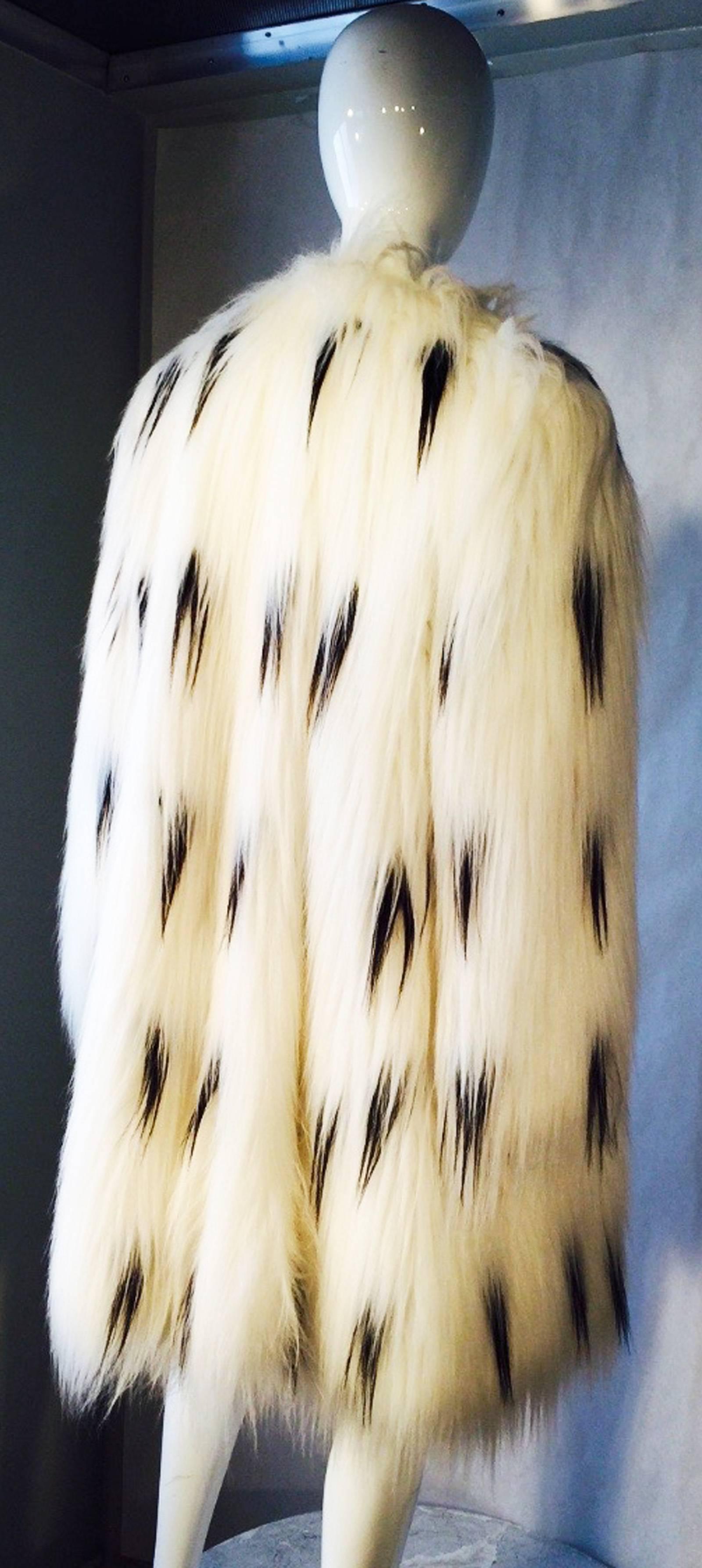 Women's Pauline Trigere Faux Monkey Fur Coat ca.1980