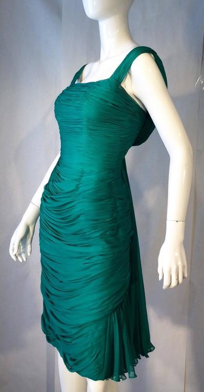 Rare Jean Desses Chiffon Cocktail Dress, 1950s at 1stDibs