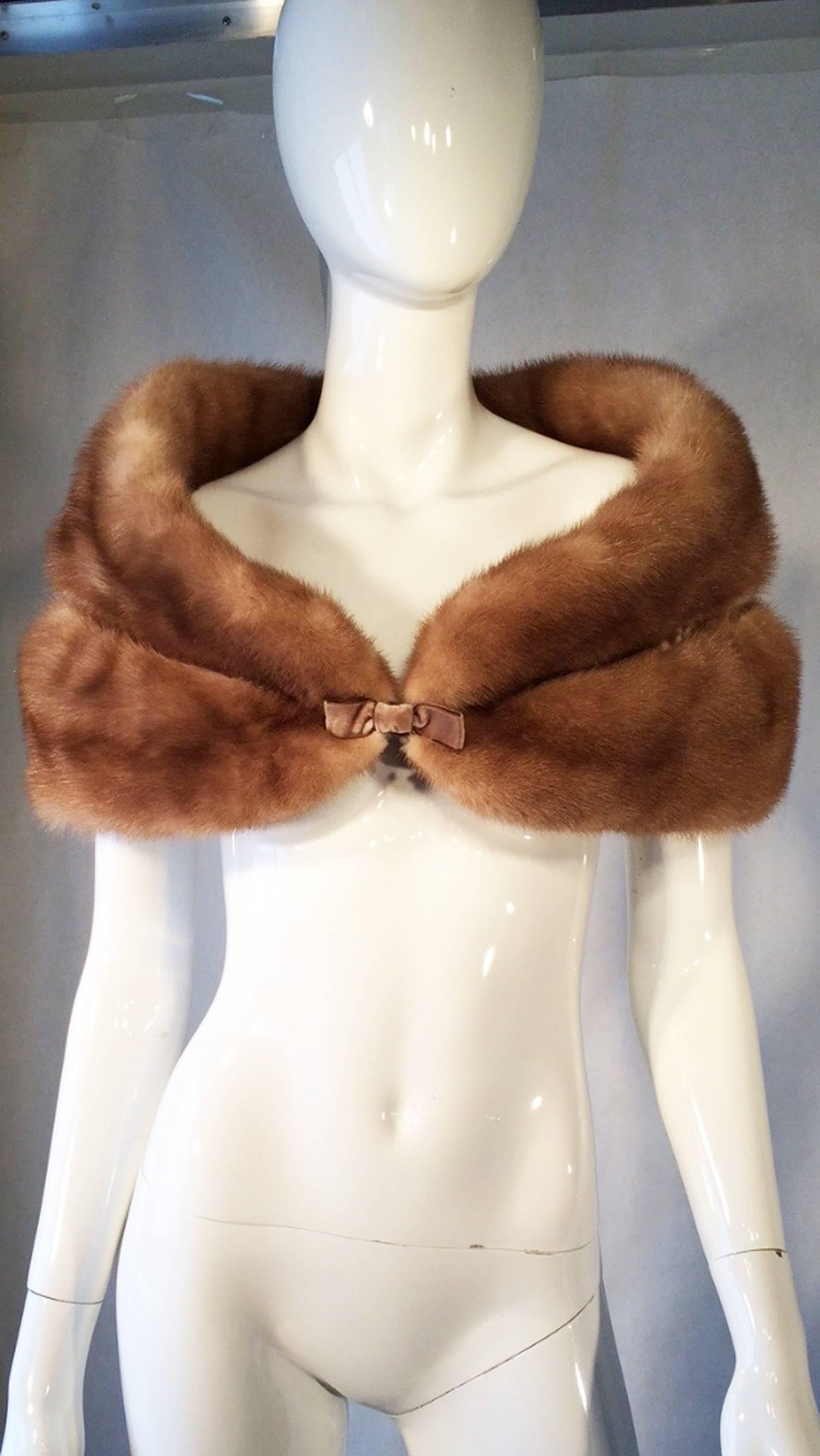 Brown Schiaparelli Mink Princess Stole, 1950s