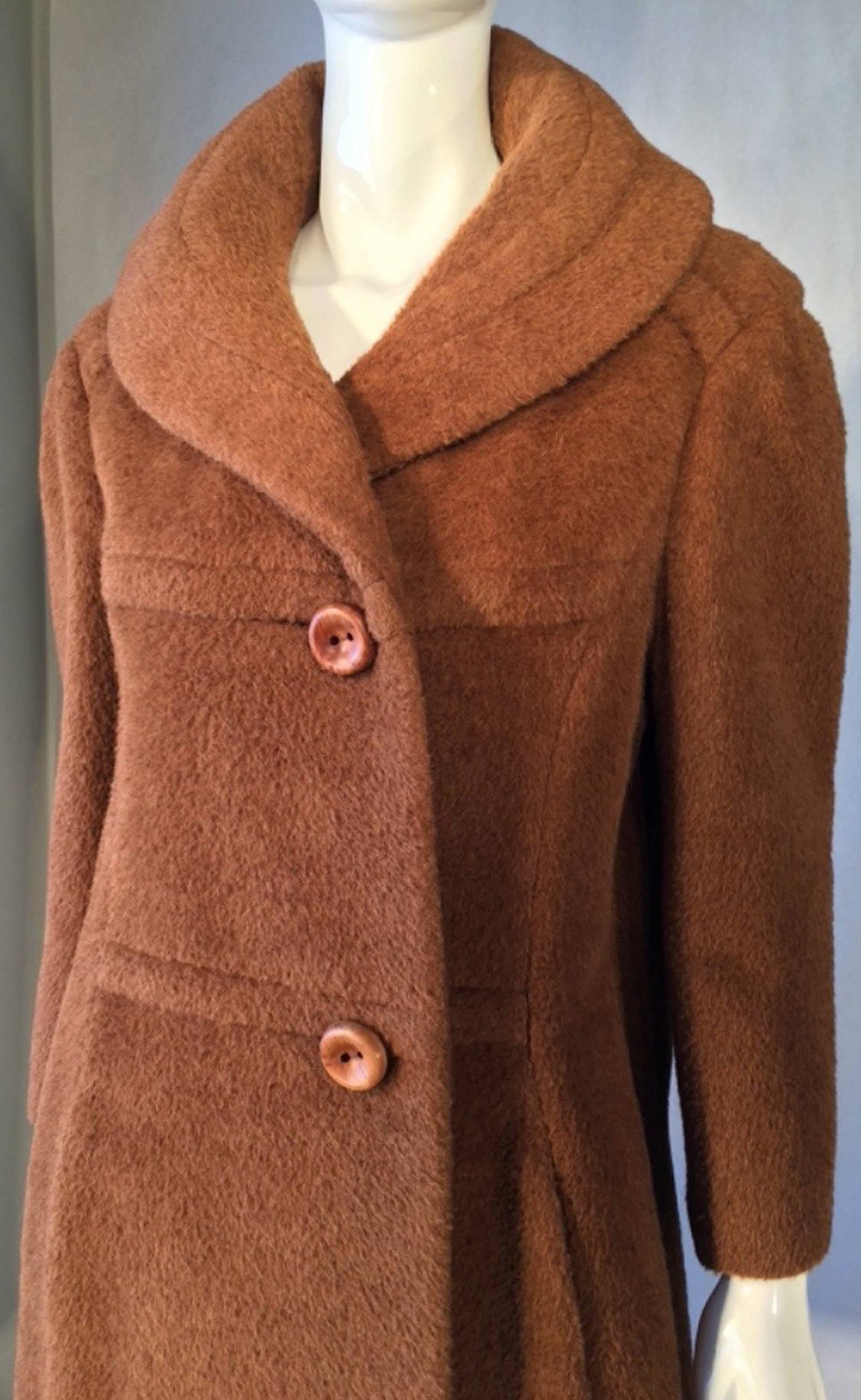 Galanos Mohair Coat 1950s In Excellent Condition In Phoenix, AZ
