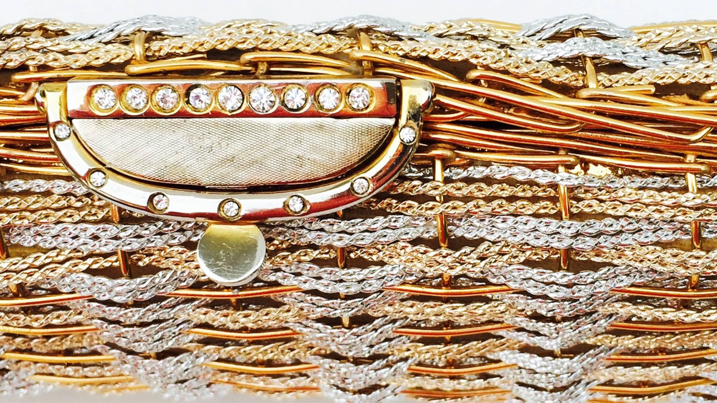 Koret Woven Metal Clutch Minaudiere Handbag 1960s In Excellent Condition In Phoenix, AZ