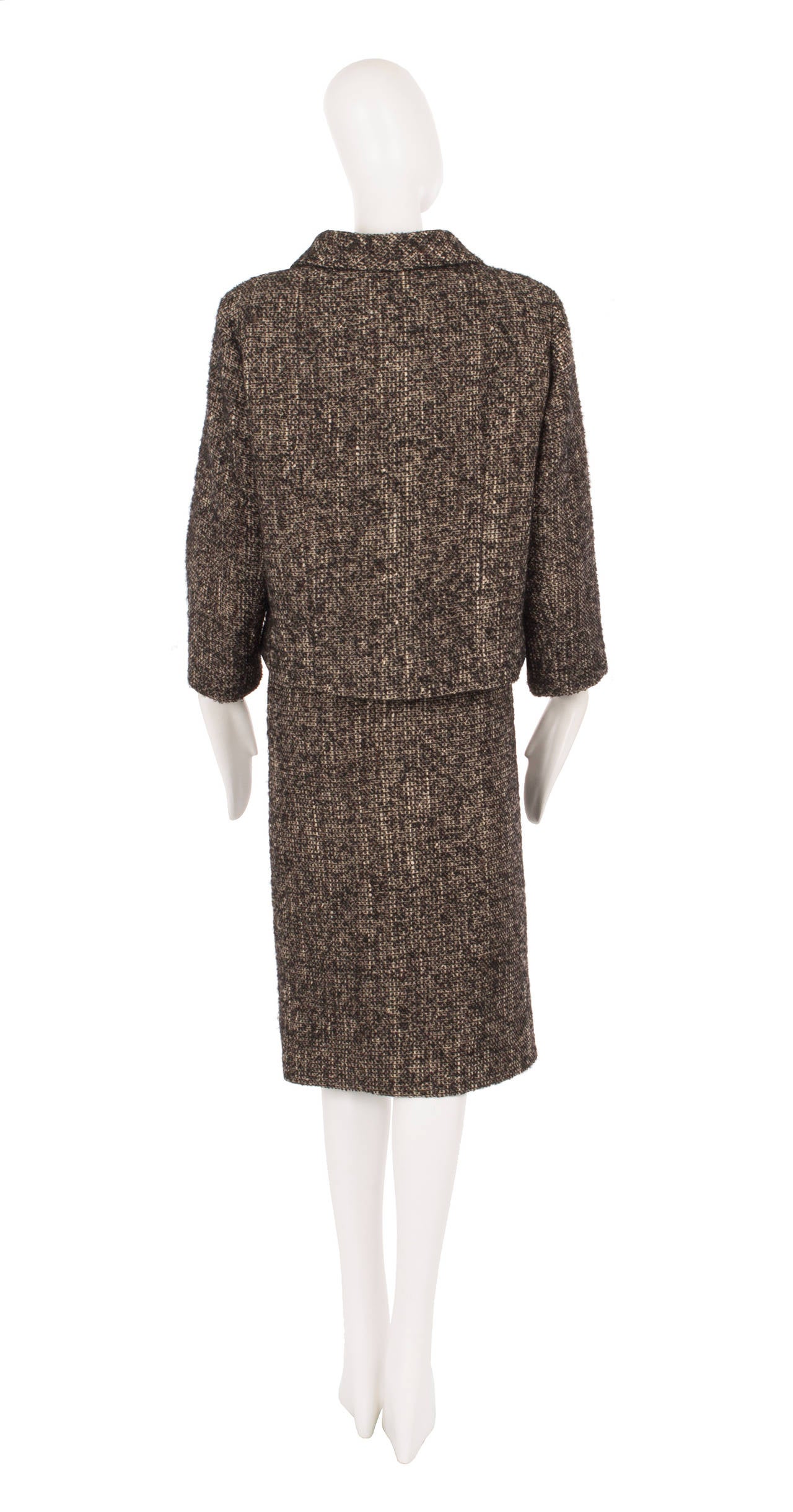 Women's Balenciaga Haute Couture Tweed Skirt Suit, Circa 1967 For Sale