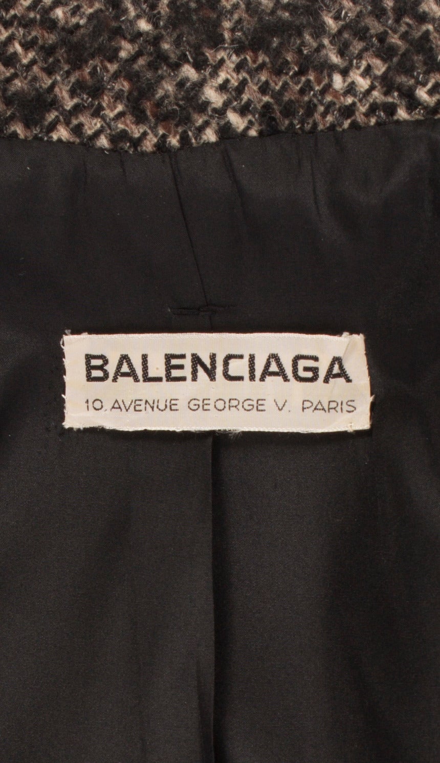 Balenciaga Haute Couture Tweed Skirt Suit, Circa 1967 For Sale 3