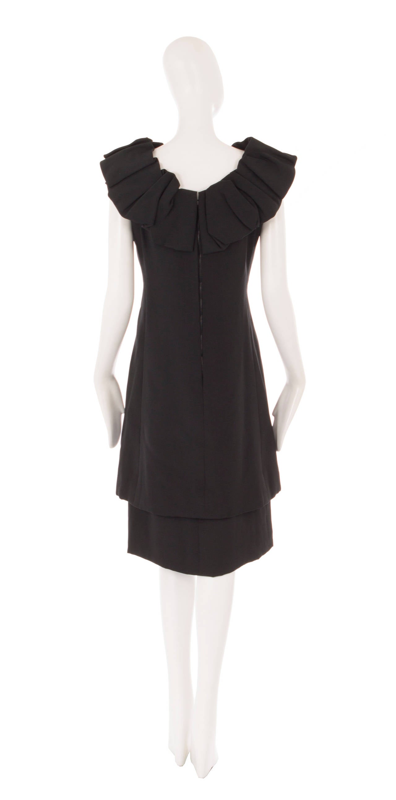 Dior Black Silk Dress, Circa 1964 In Excellent Condition For Sale In London, GB