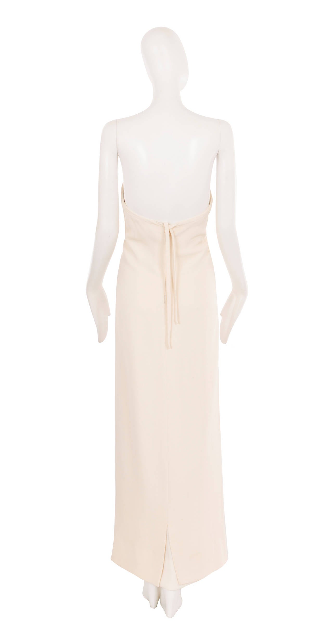 Jacques Griffe Haute Couture Ivory Silk Dress, circa 1960 In Good Condition For Sale In London, GB
