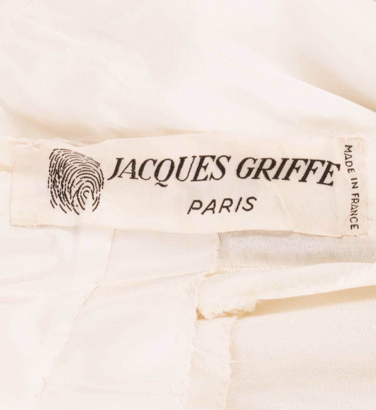Women's Jacques Griffe Haute Couture Ivory Silk Dress, circa 1960 For Sale