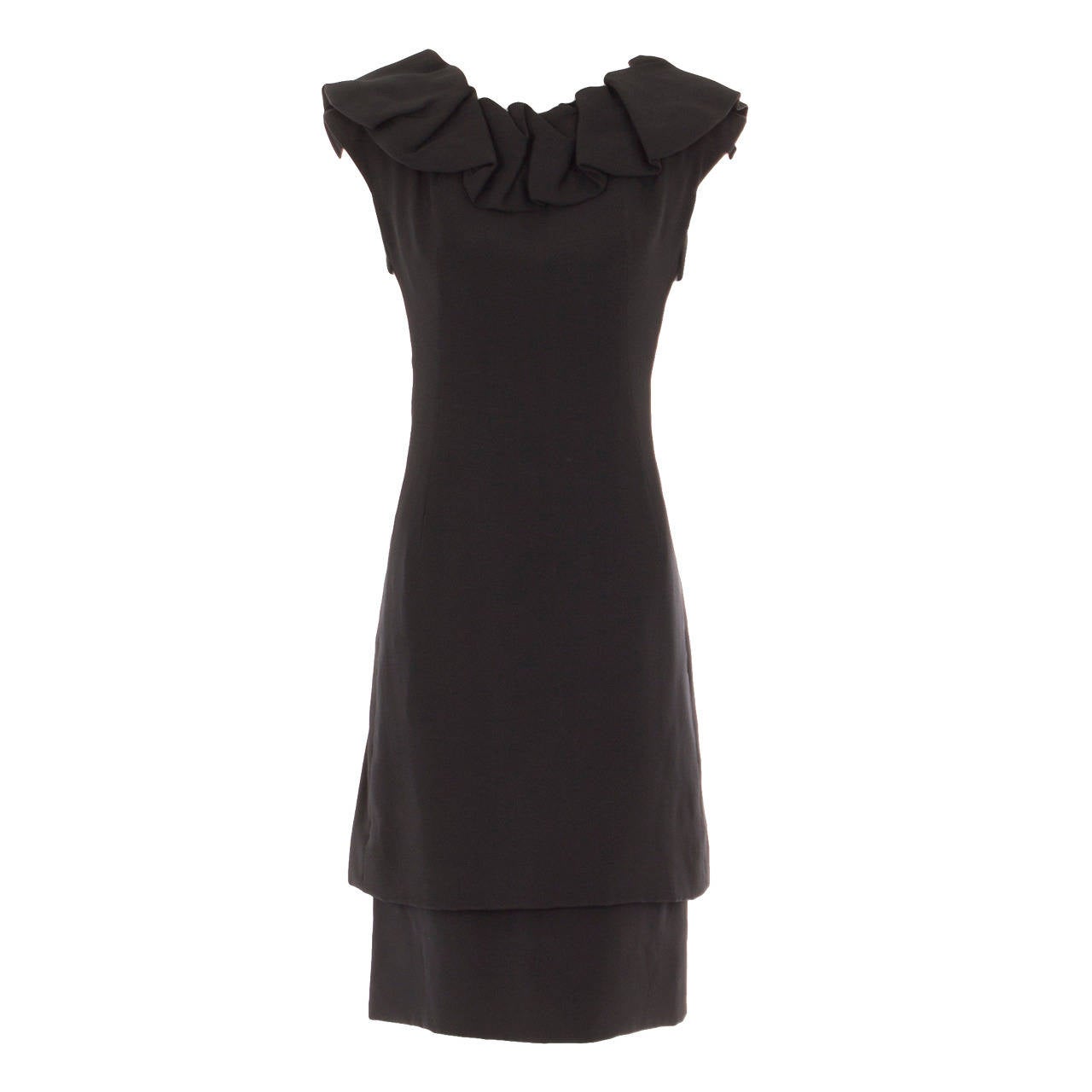 Dior Black Silk Dress, Circa 1964 For Sale