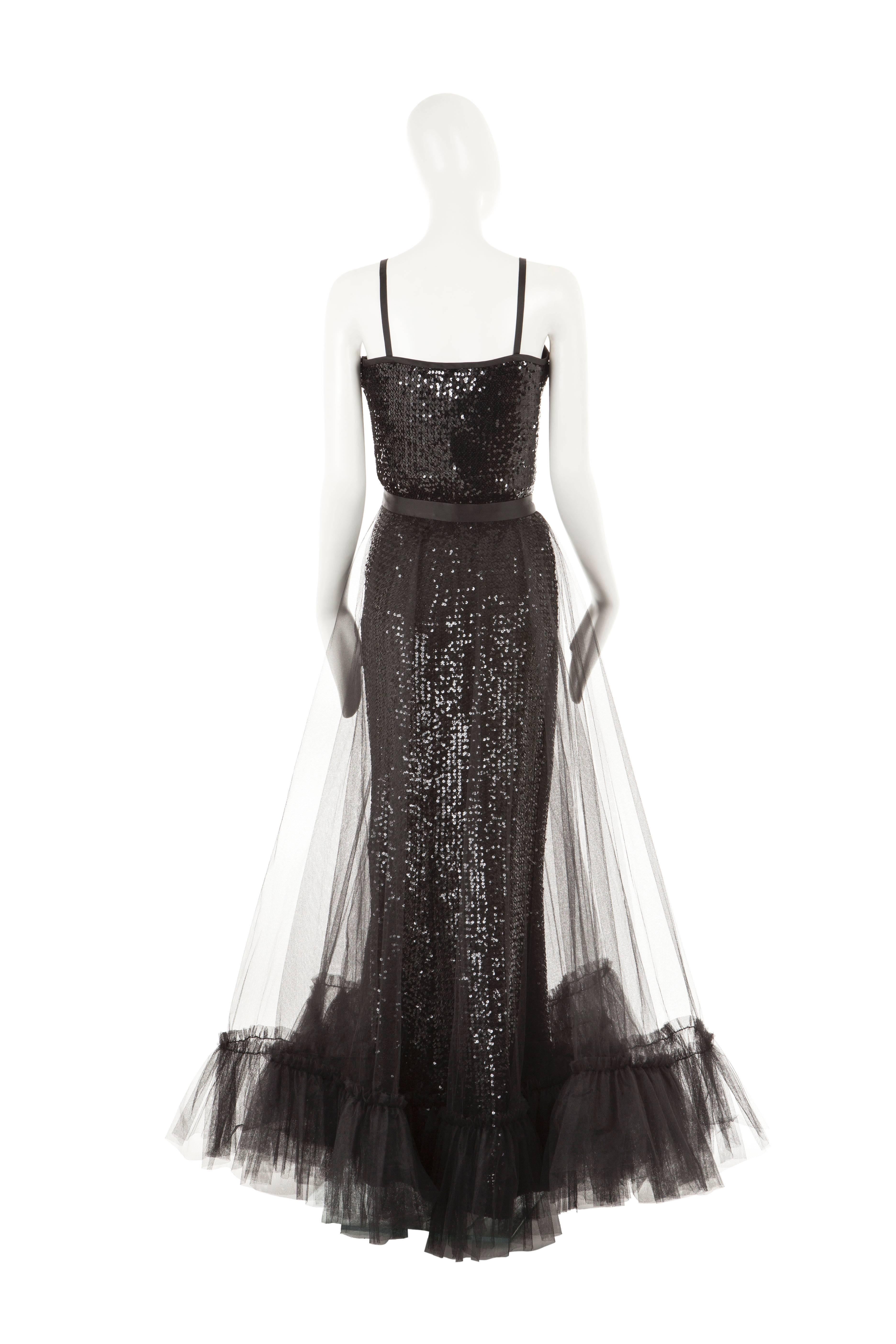 Yves Saint Laurent sequin and tulle gown, 1981 For Sale 1