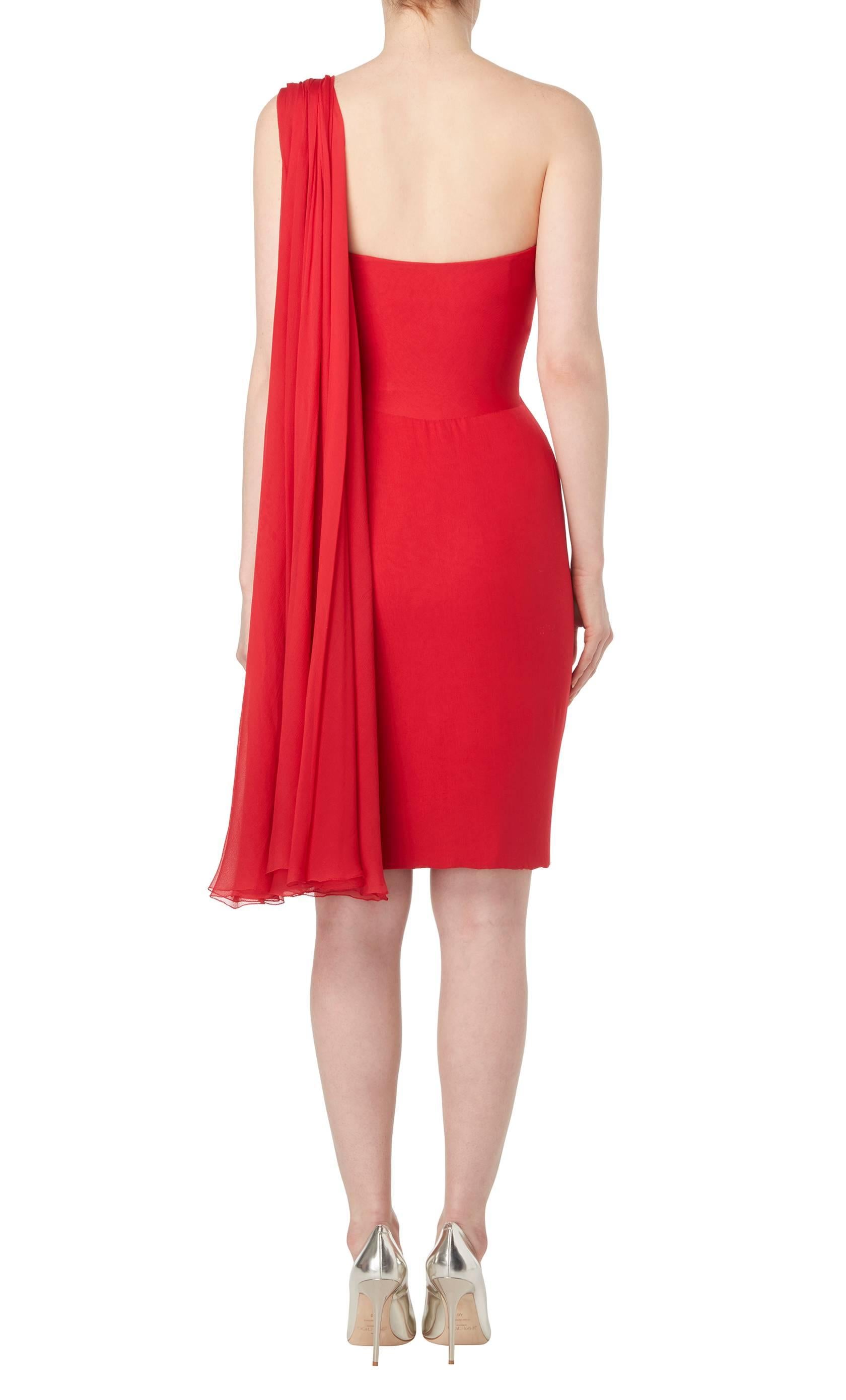 Red Jean Dessès haute couture red dress, circa 1953 For Sale