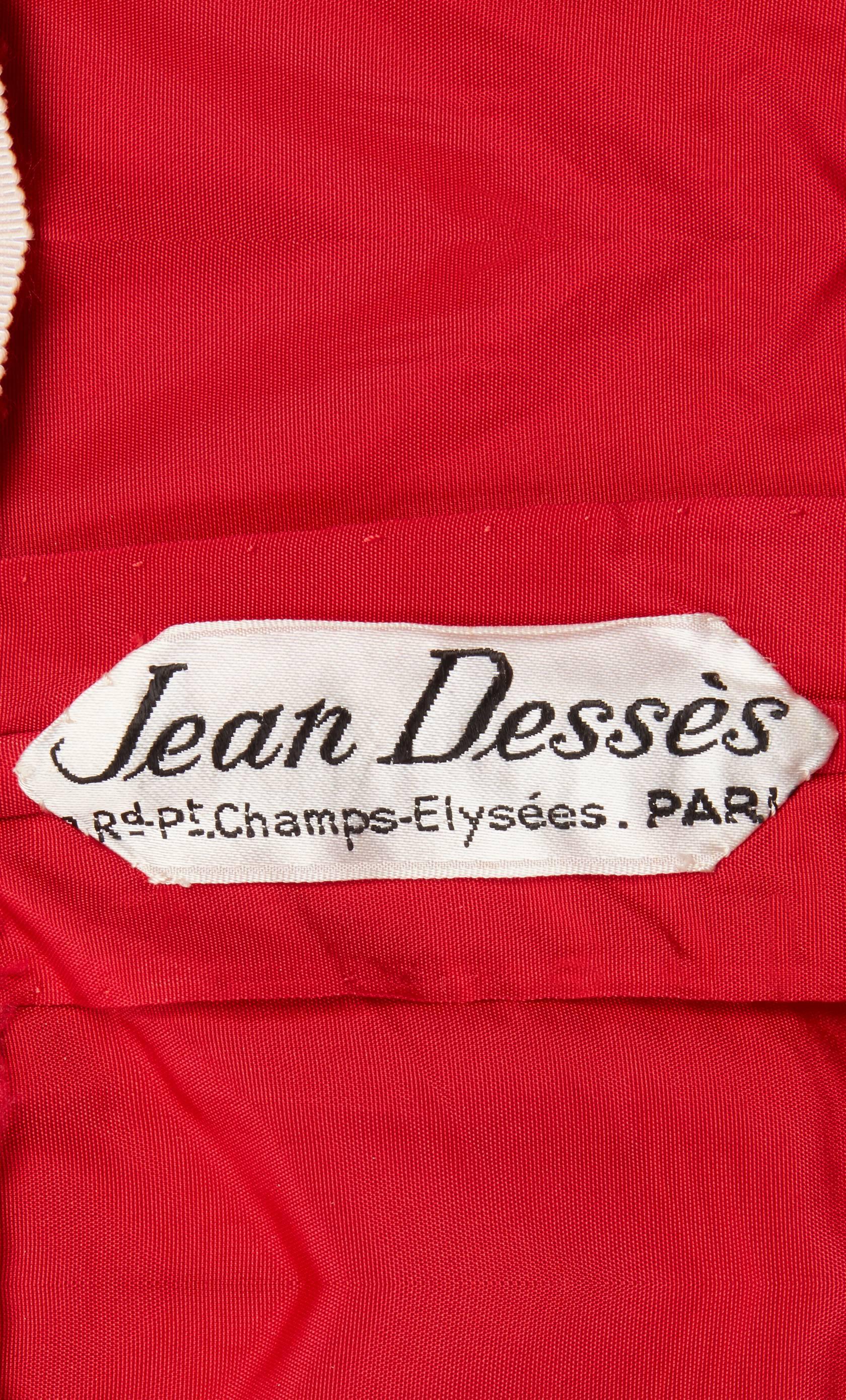 Women's Jean Dessès haute couture red dress, circa 1953 For Sale