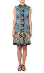 Guy Laroche blue patterned dress, circa 1969
