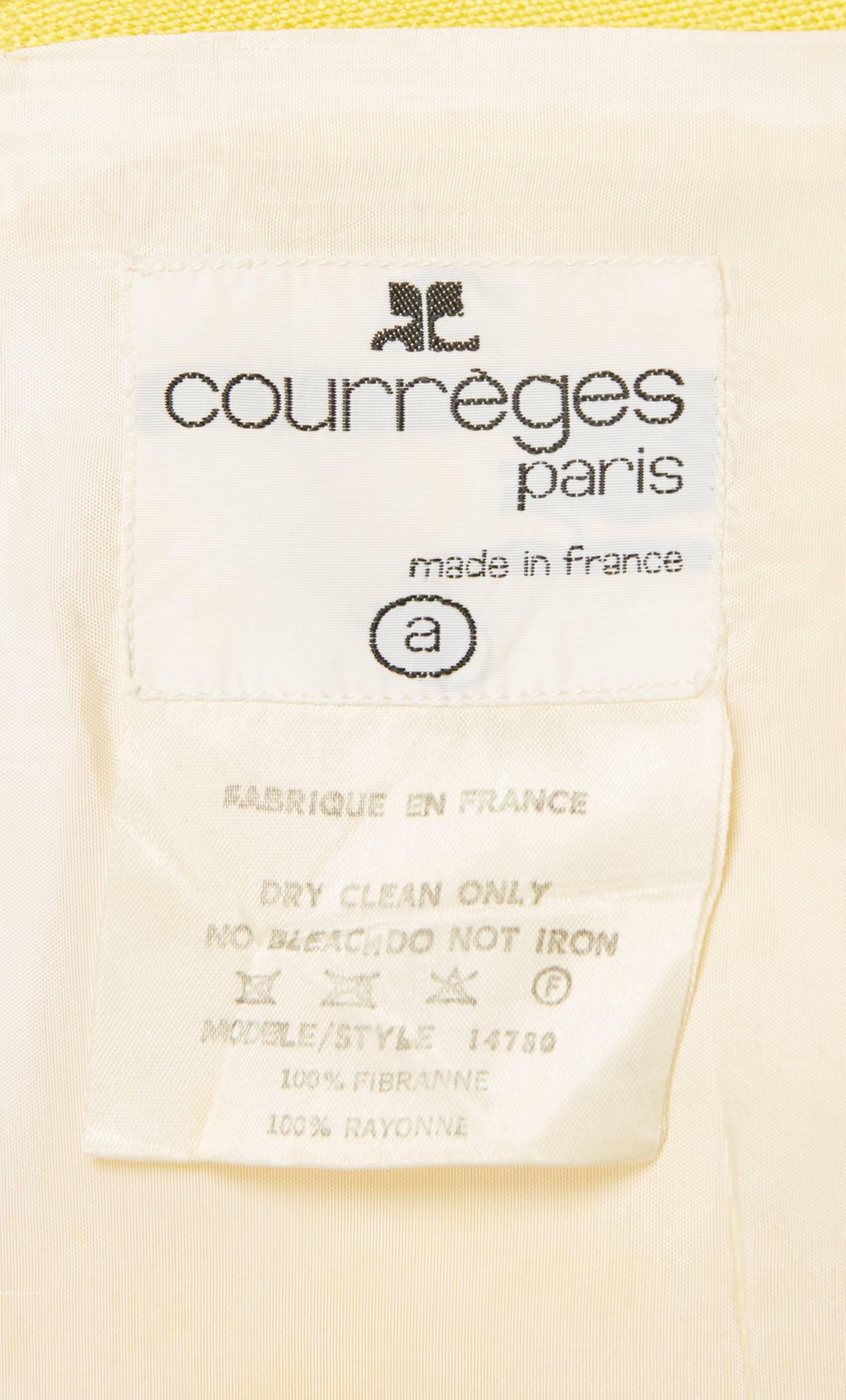 Women's Courrèges yellow trousers, circa 1970